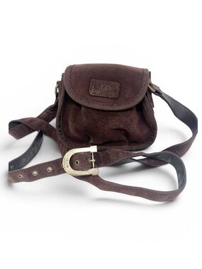 UGG Metropolitan Sunset Pocket Messenger Mini Purse Rare Vintage Brown Leather